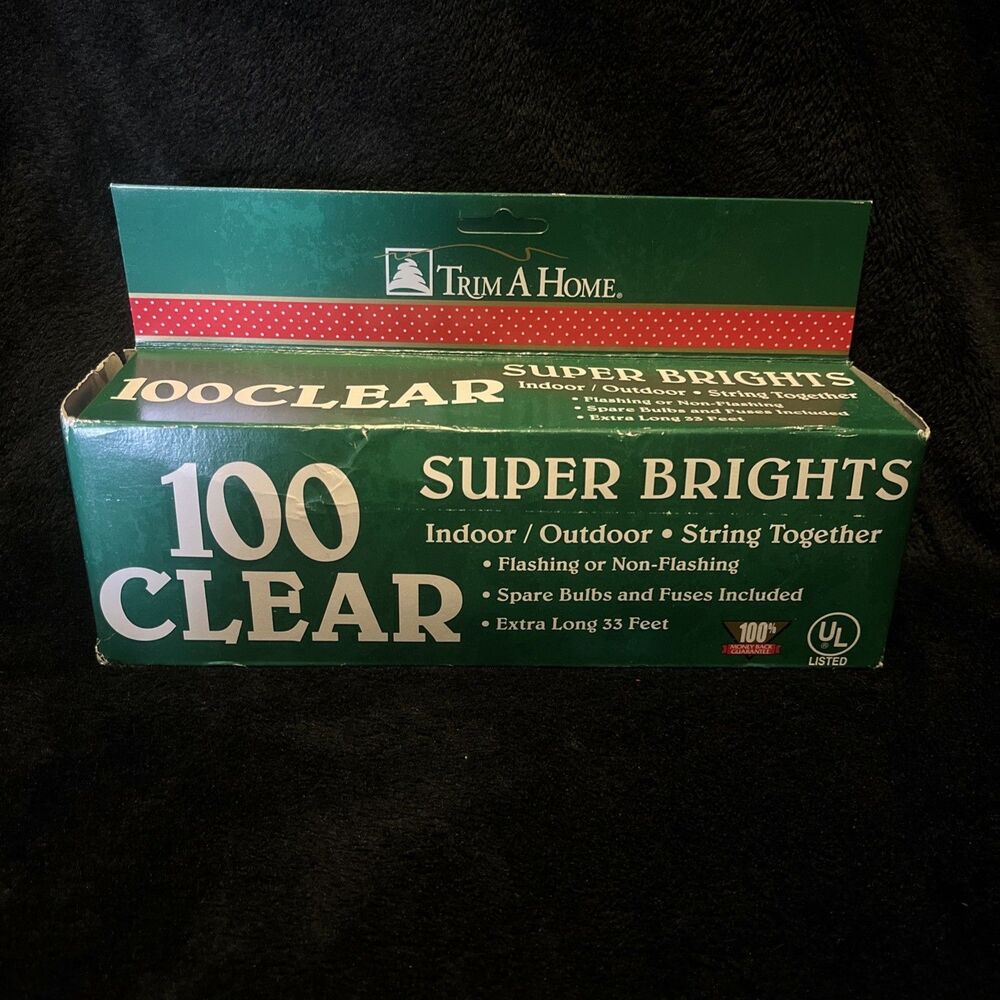 Vintage KMart Trim A Home 100 Super Brights Indoor Outdoor String Together
